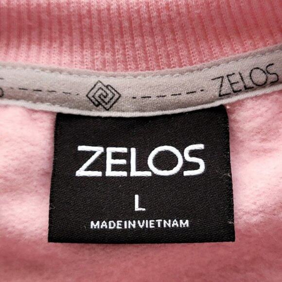 Zelos Pink Long Sleeve Sweatshirt Crew Neck Pullover Womens Size L Cotton Blend - Picture 8 of 9